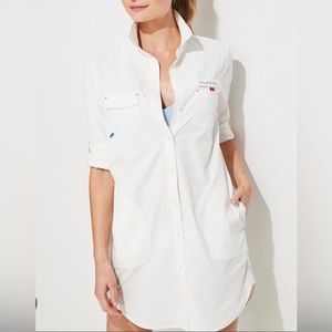 NWT Vineyard Vines Performance Size 8 White Shirtdress Coverup